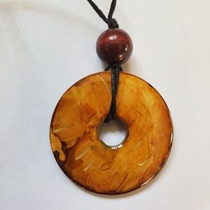 Gold Hand Painted 22'' Necklace.